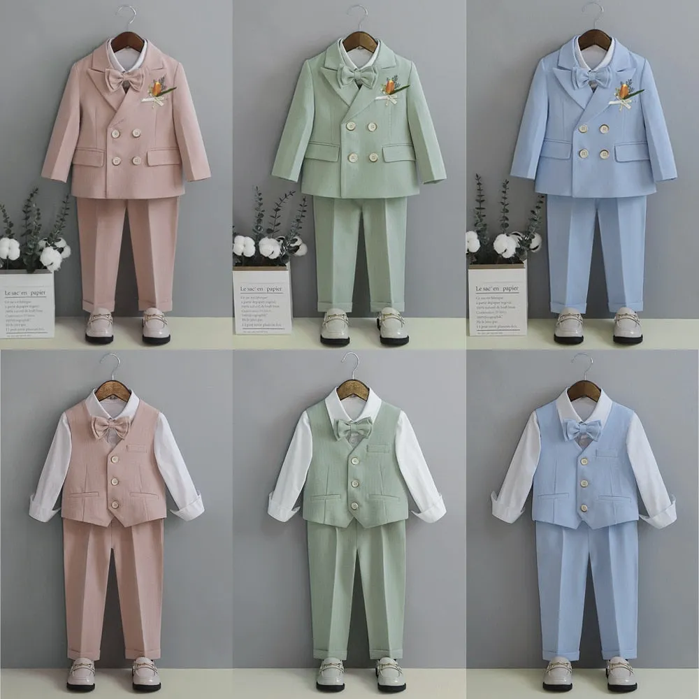 British Style Boys Wedding Suit - Sky Blue