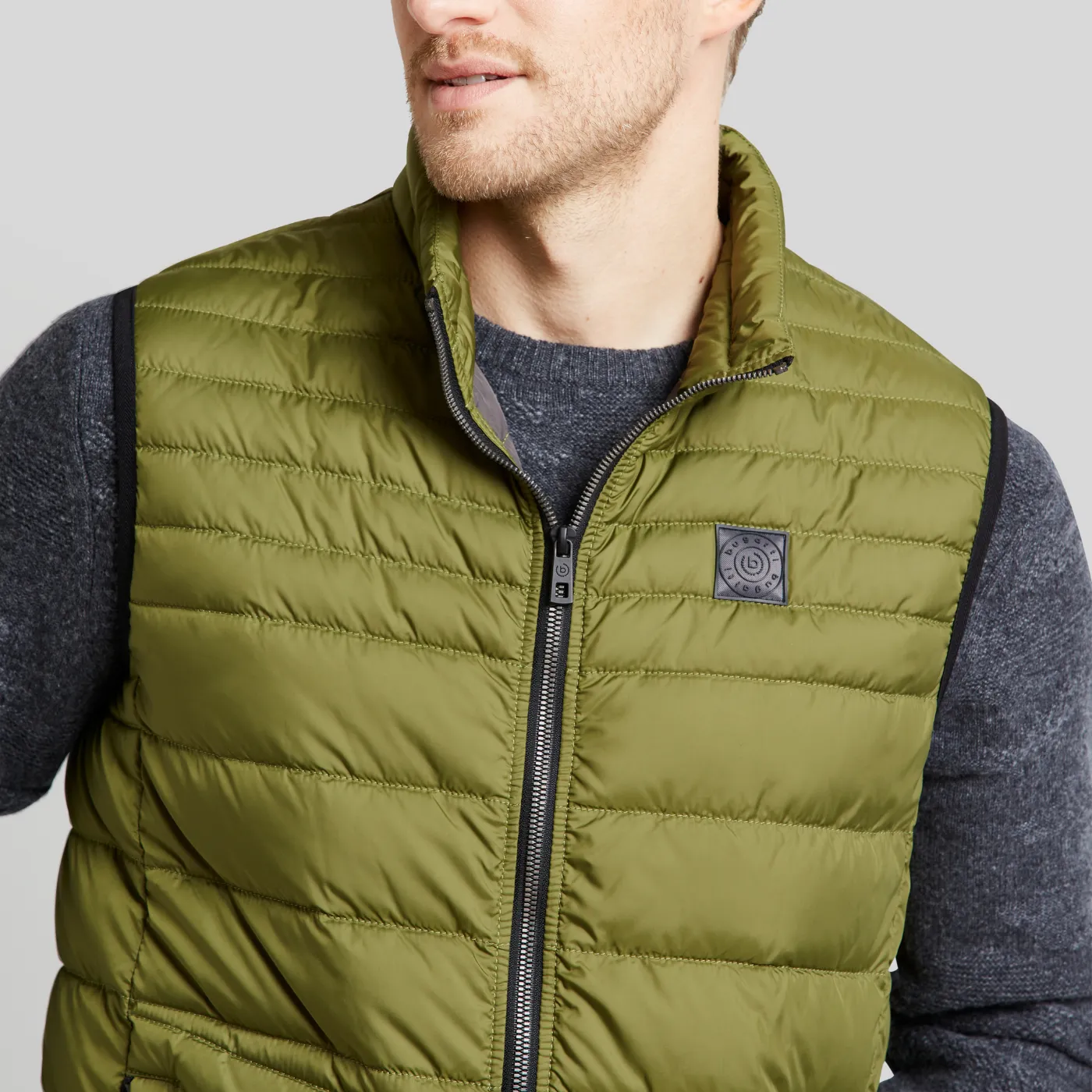 Bugatti Lightweight Gilet | Green / Navy / Stone