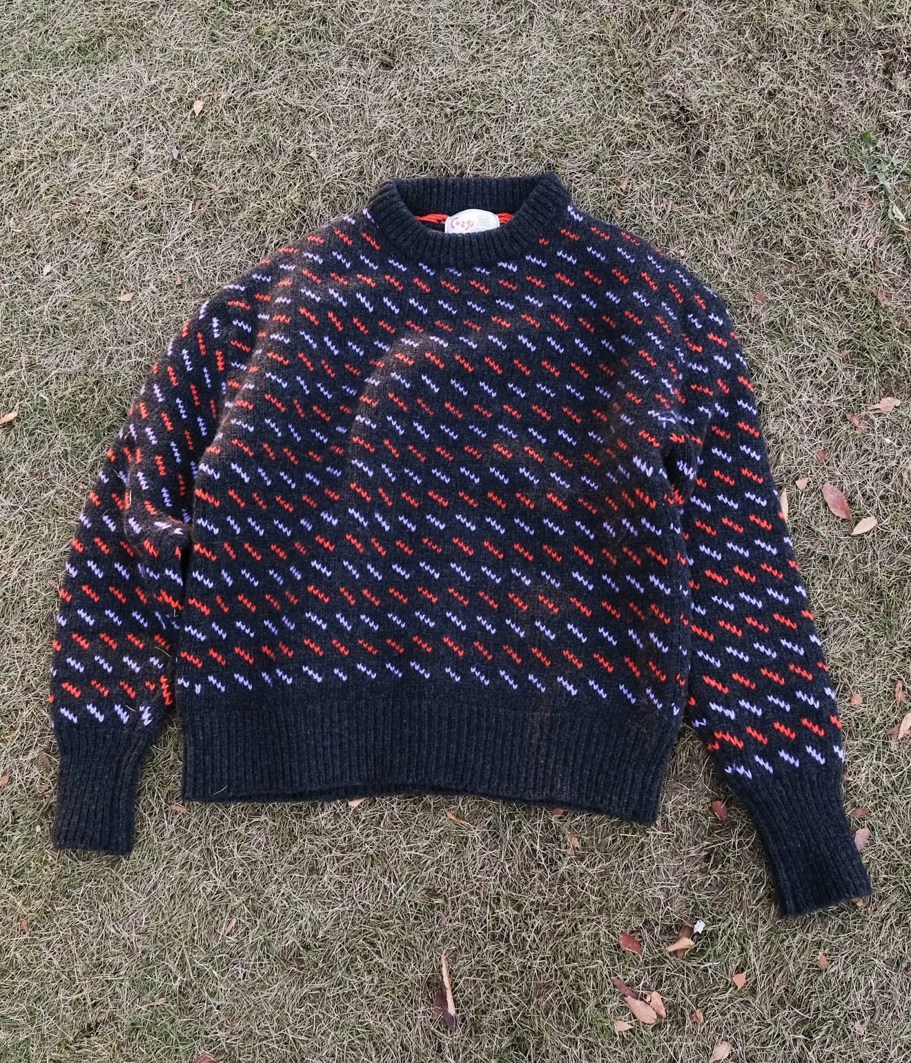 Corgi for Lakewood Clothing "Birdseye Sweater" (Charcoal)