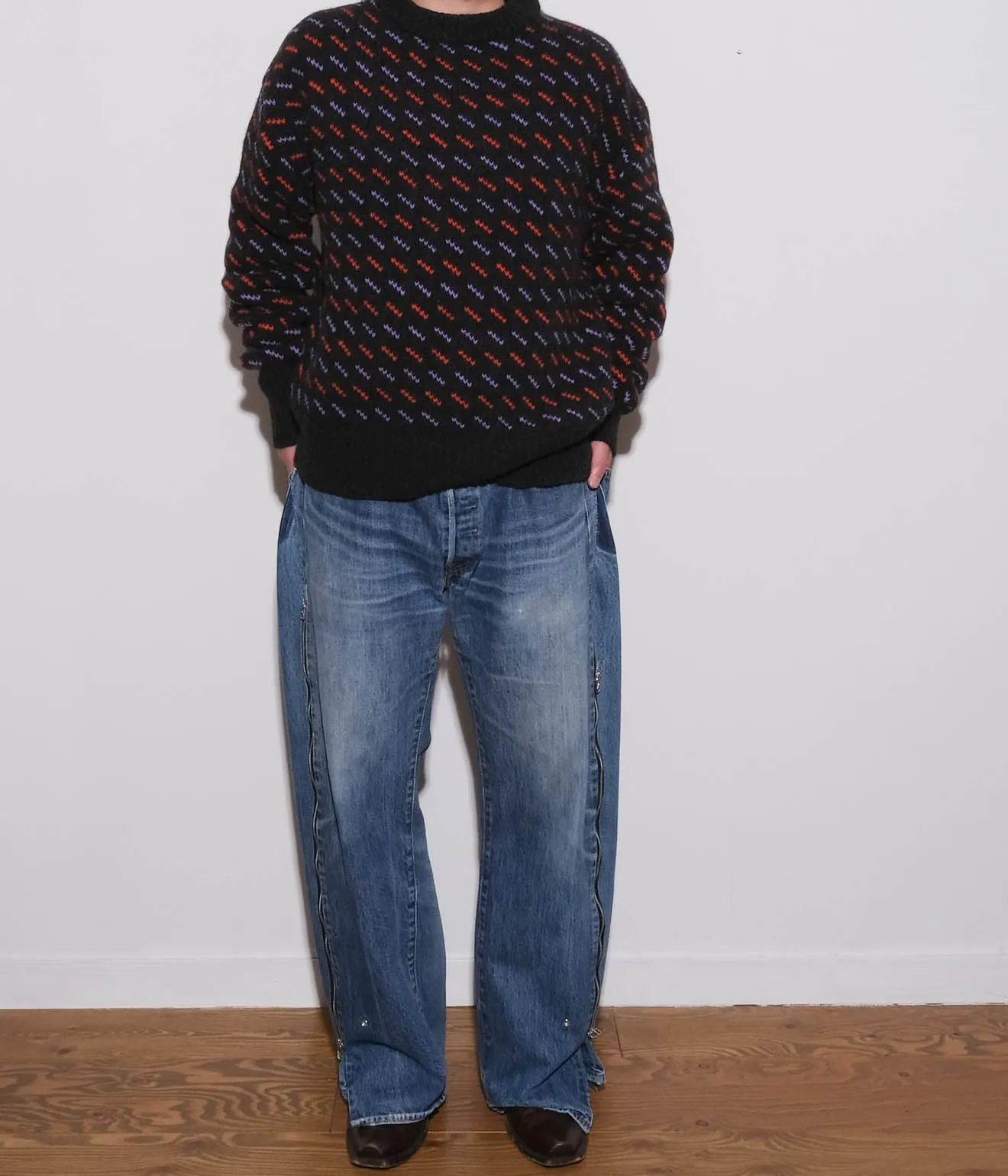 Corgi for Lakewood Clothing "Birdseye Sweater" (Charcoal)