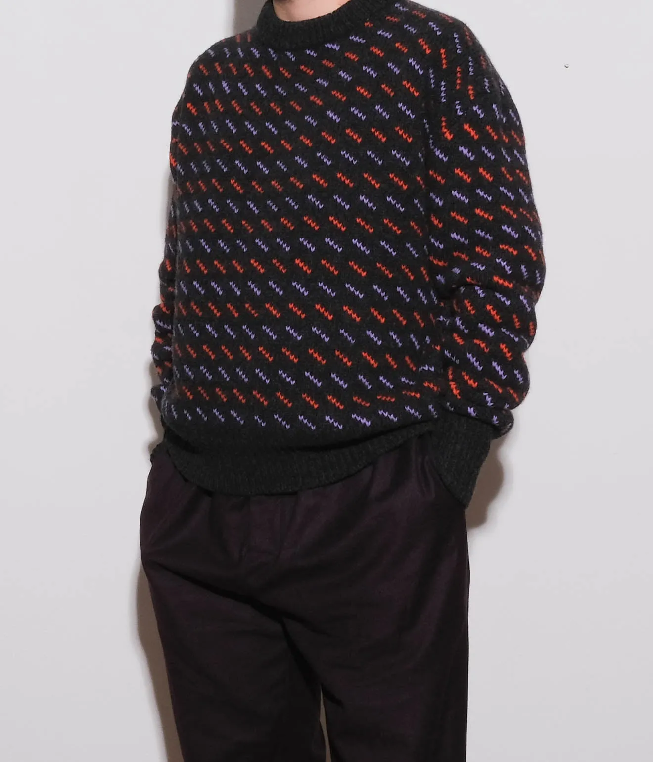 Corgi for Lakewood Clothing "Birdseye Sweater" (Charcoal)