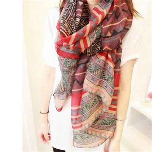 Fashion Trendy Women's Long Print Scarf