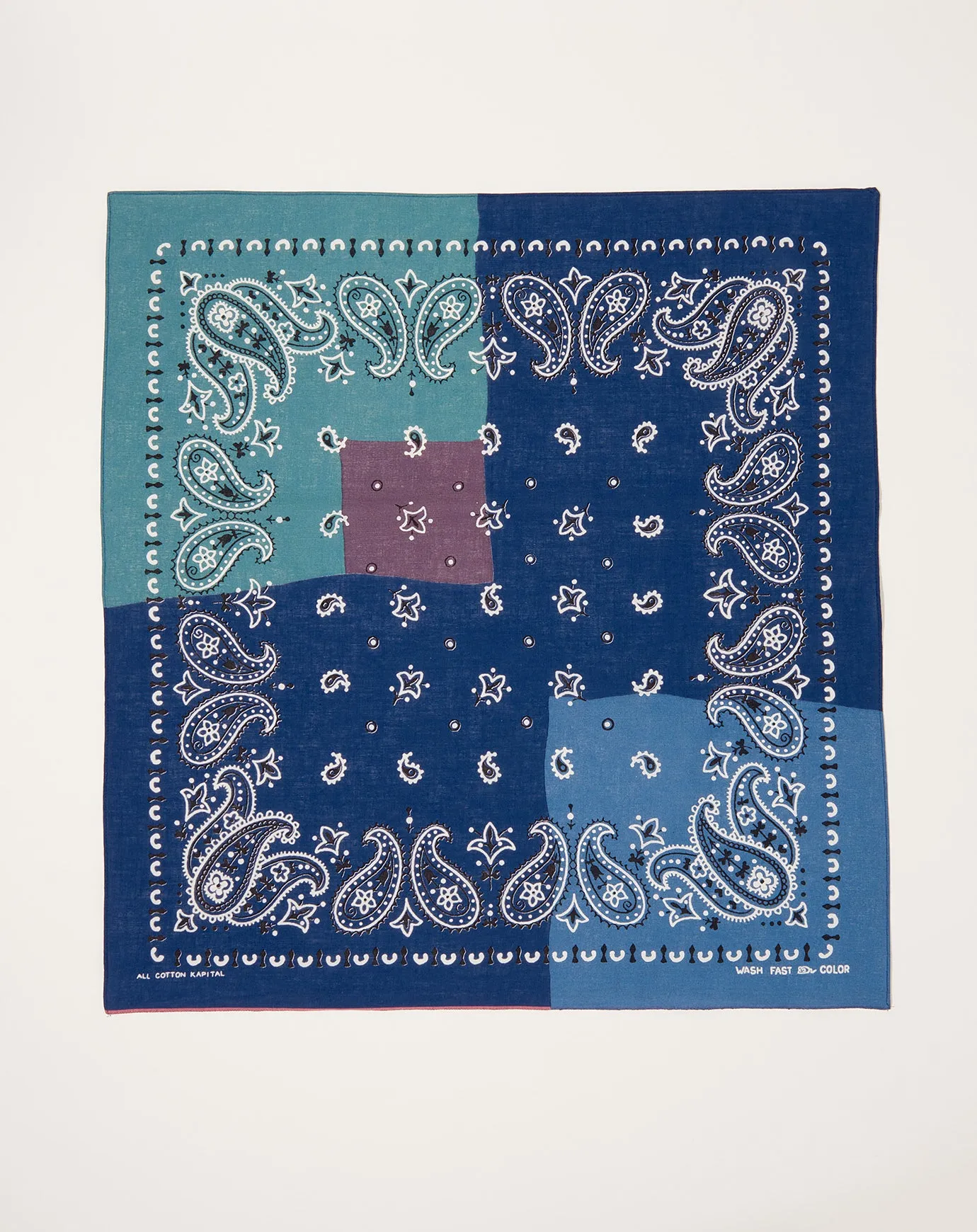 Fastcolor Selvedge Bandana (PaisleyPatchwork) in Navy