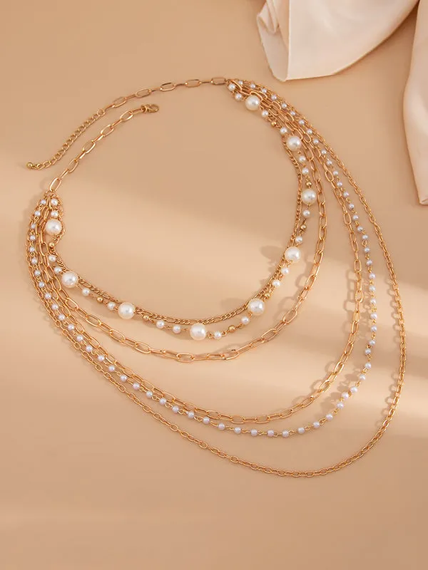 Geometric Layered Normcore Necklaces Accessories