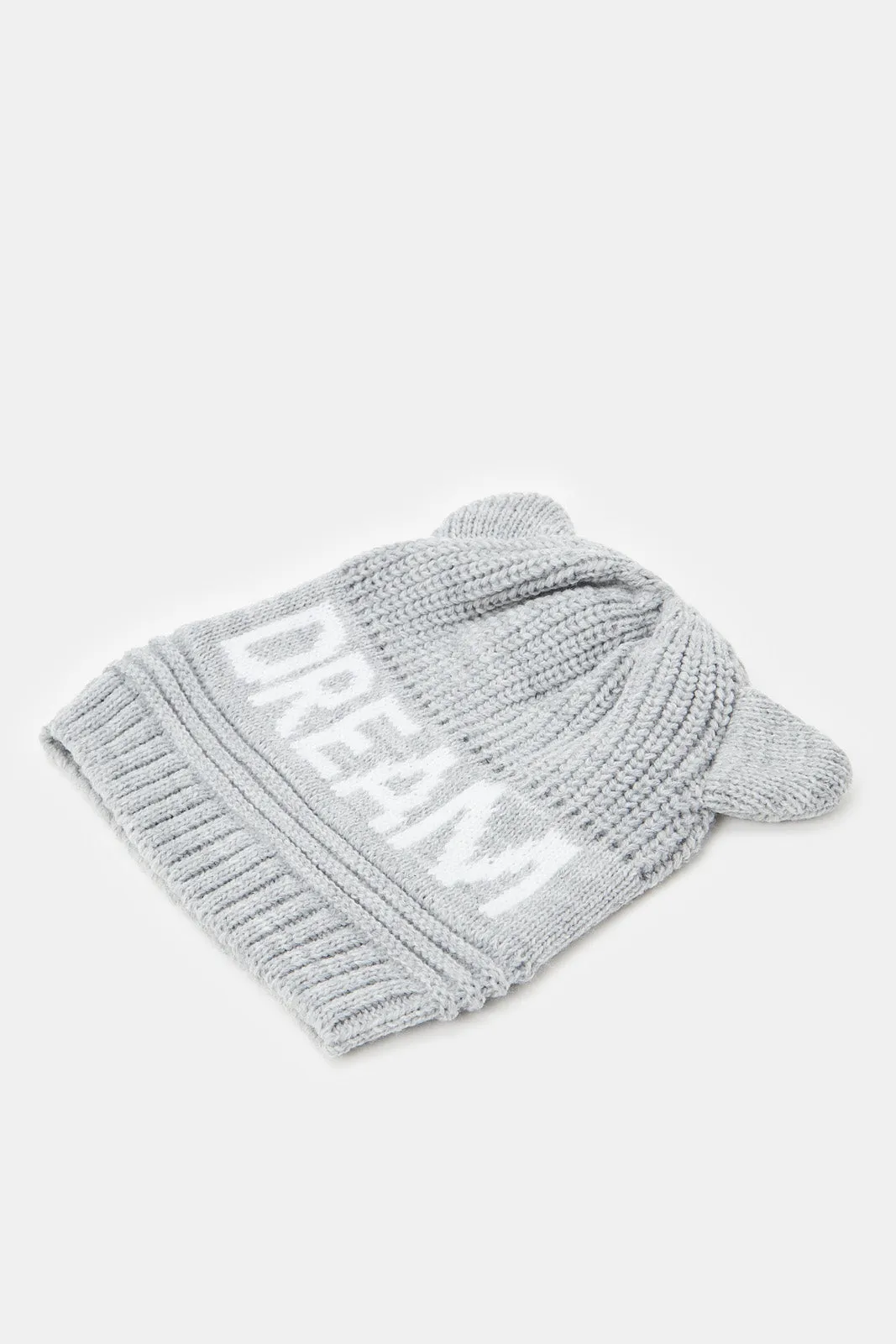 Girls Grey And Pink Cap Set (Pack of 2)