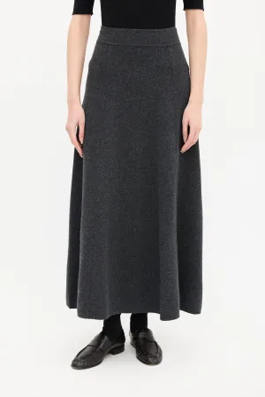 Grey Wool A-Line Skirt