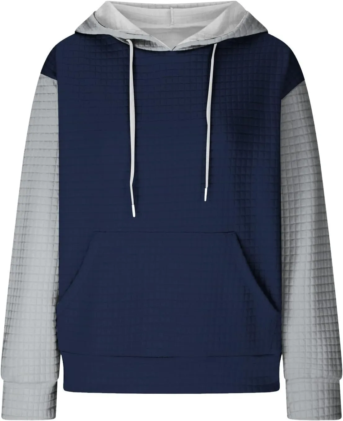 Lastesso Fall Clothes for Women 2024 Long Sleeve Oversized Hooded Pullovers Comfy Waffle Front Pockets Sweatshirts Hoodies