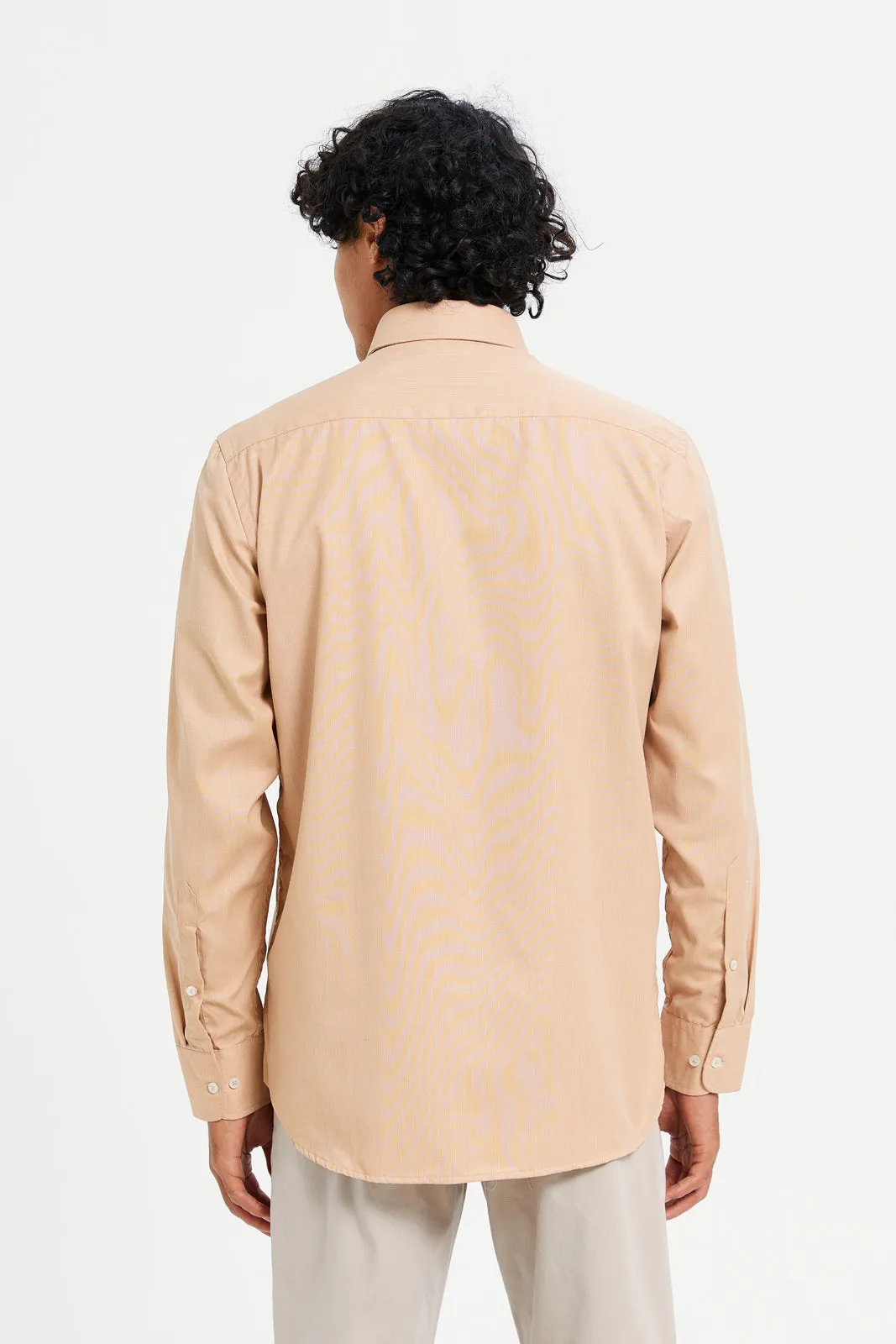 Men Beige Collared Formal Shirt