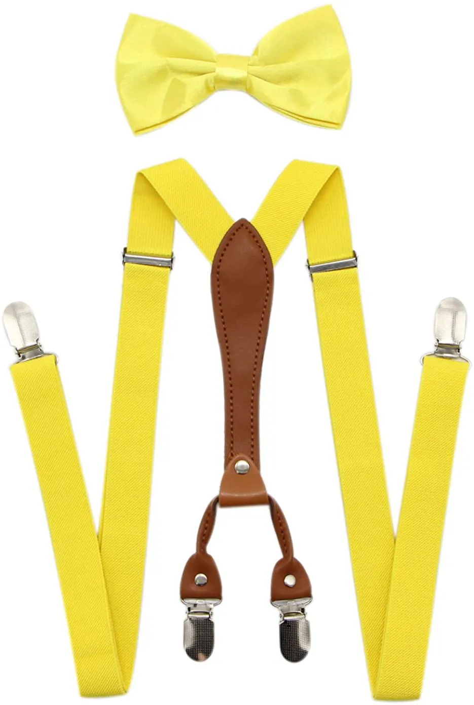 Men's Elastic Formal X Band Suspenders   Bowtie Set for Wedding, Formal Events