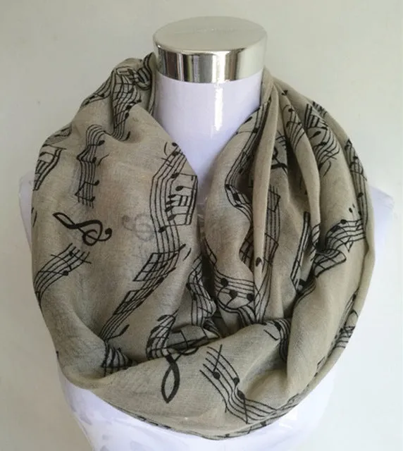 Music Note Sheet Music Piano Notes Script Print Infinity Scarf