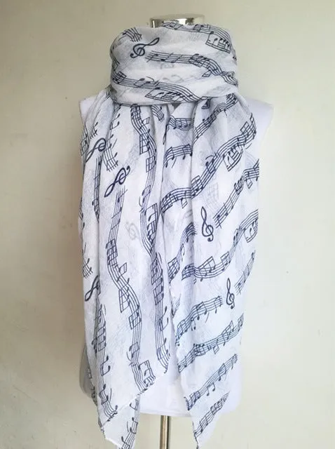 Music Note Sheet Music Piano Notes Script Print Infinity Scarf