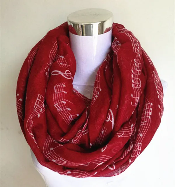 Music Note Sheet Music Piano Notes Script Print Infinity Scarf