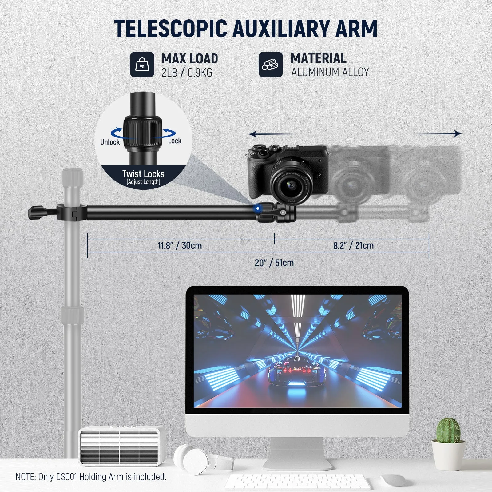 NEEWER DS001 Tabletop Overhead Camera Mount Arm