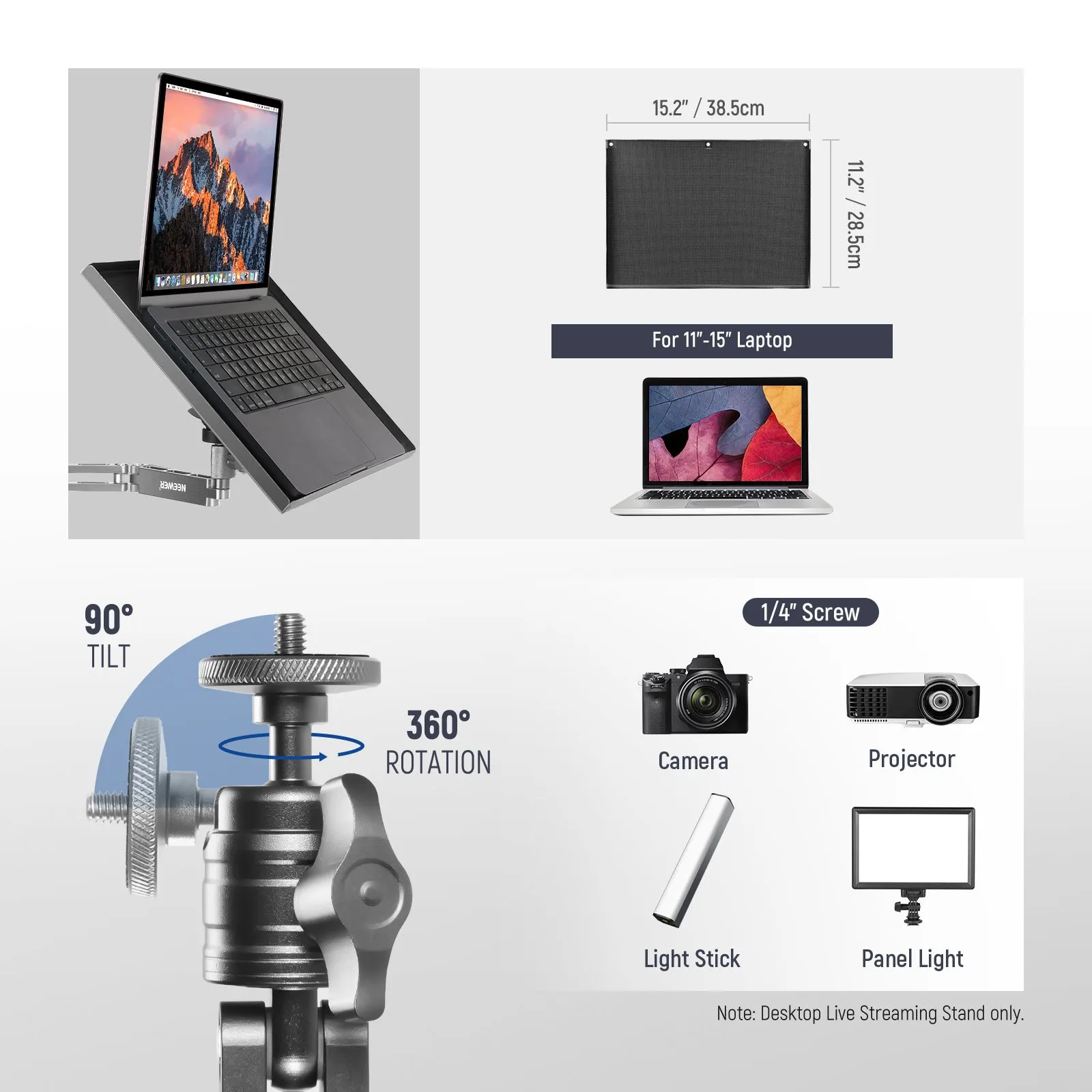 NEEWER DS002 Overhead Camera Rig Desk Mount