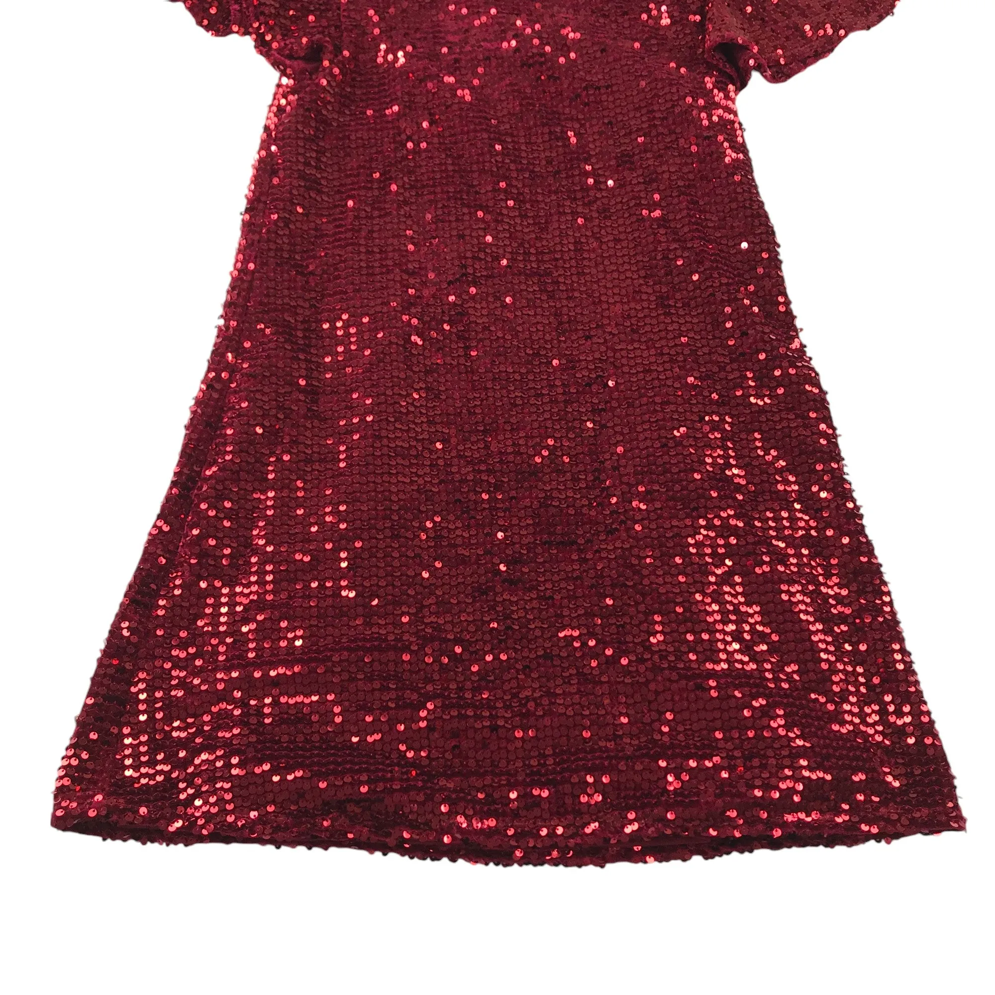 Next dress 12-13 years red sequin butterfly sleeve A-line