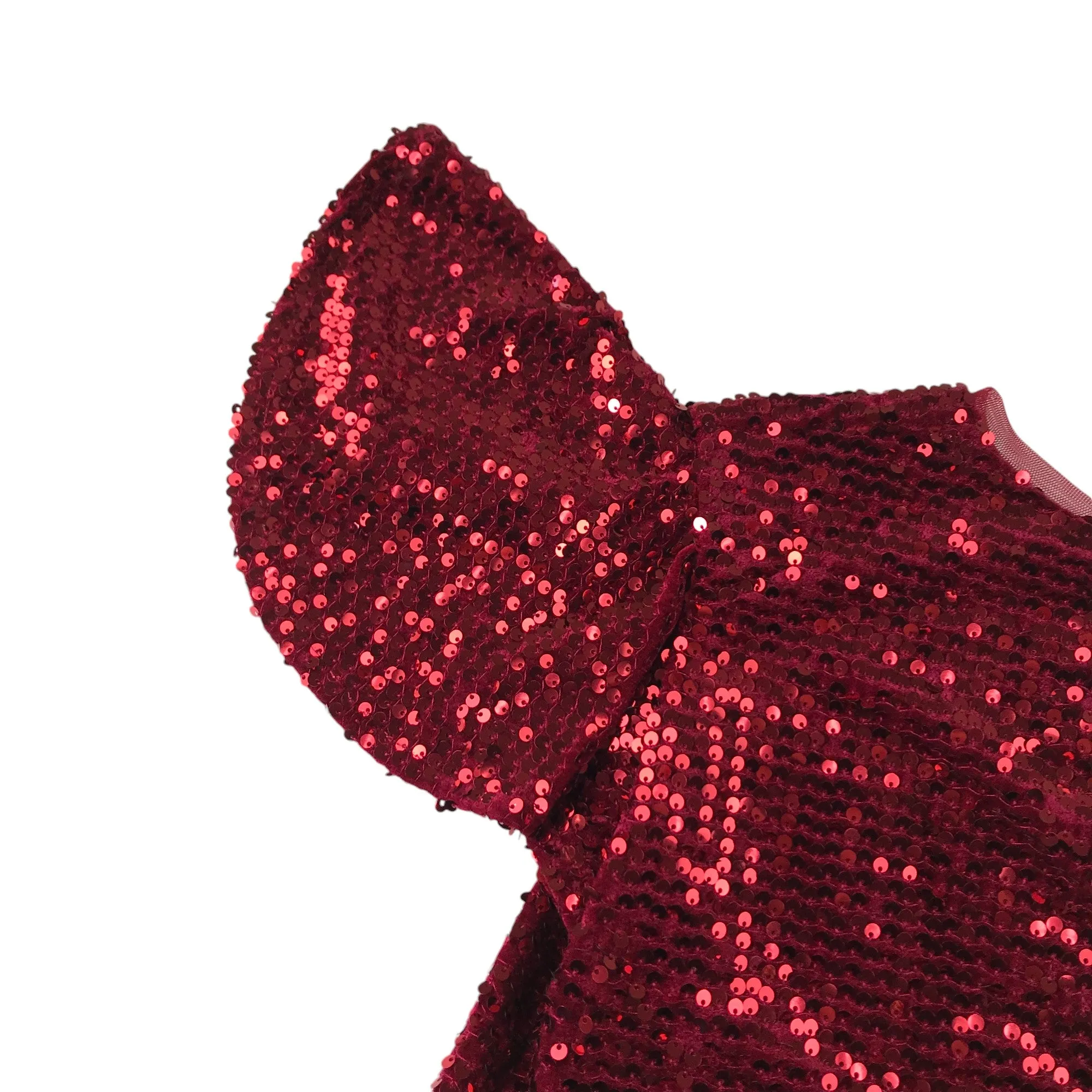 Next dress 12-13 years red sequin butterfly sleeve A-line