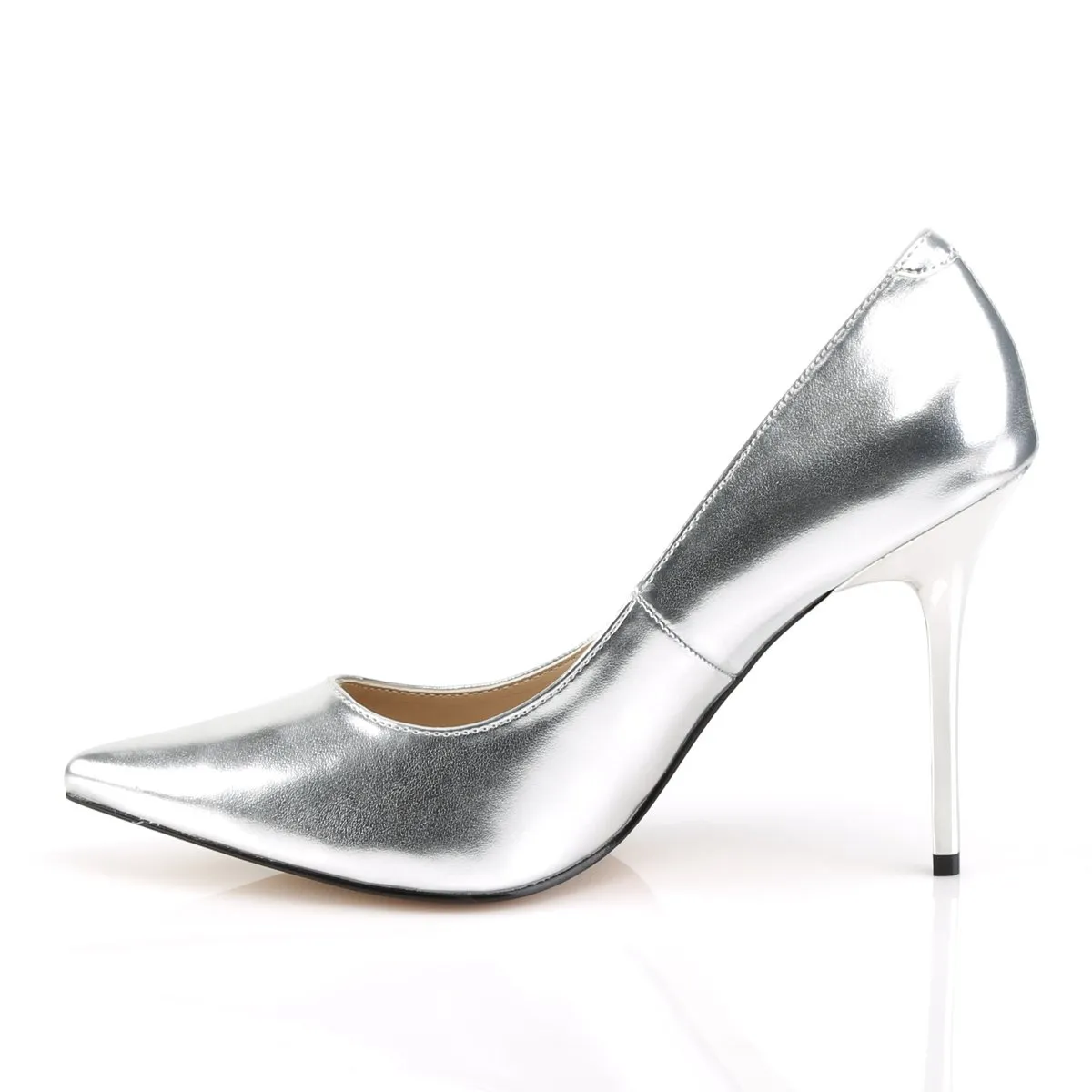 Pleaser Classique-20-Silver-Size 10-Clearance