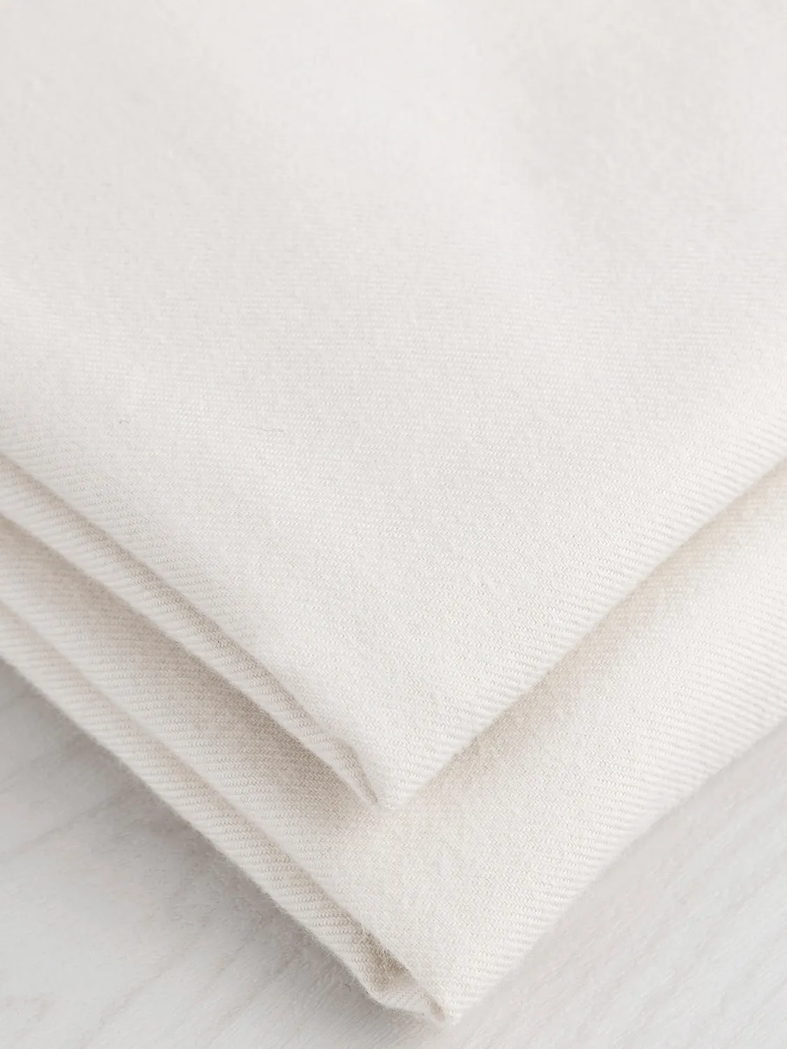 Solid Cotton Flannel Twill - Cream