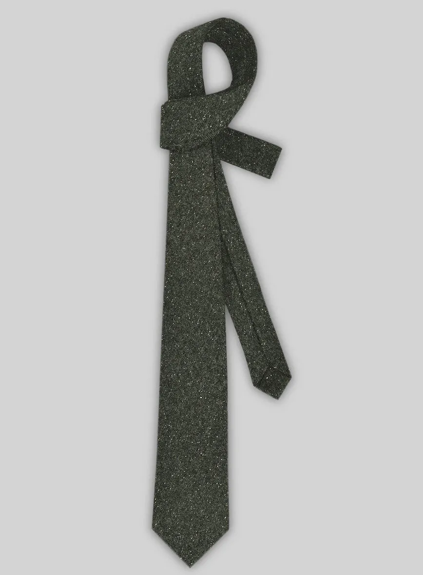 Tweed Tie - Dark Olive Flecks Donegal