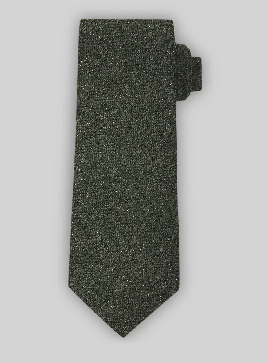 Tweed Tie - Dark Olive Flecks Donegal