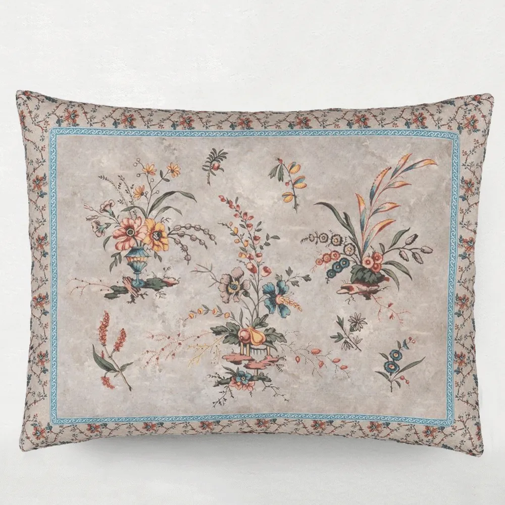 Vintage Floral Linen Cushion