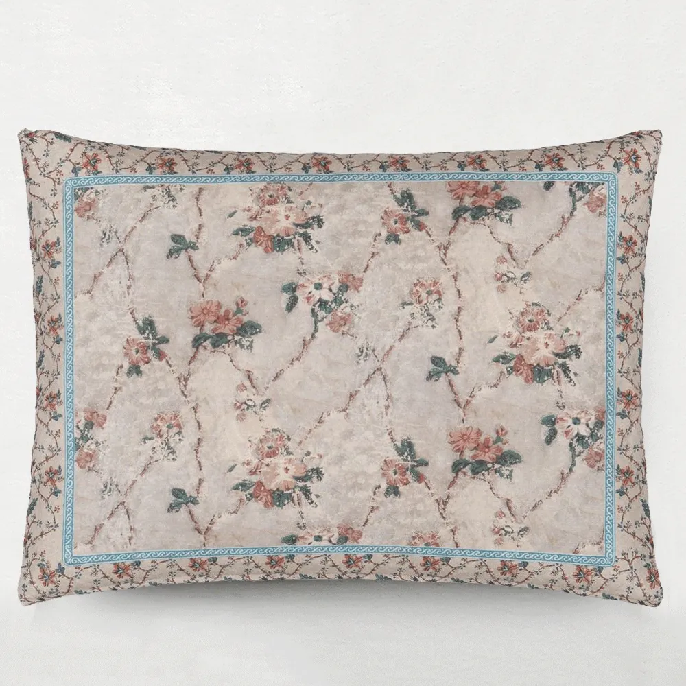 Vintage Floral Linen Cushion