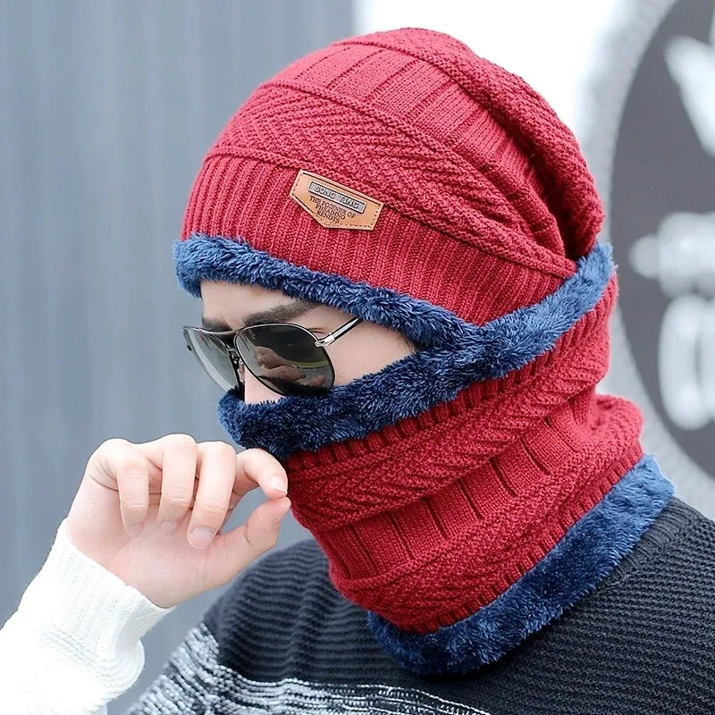 winter wool cap two-piece winter warm set