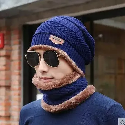 winter wool cap two-piece winter warm set