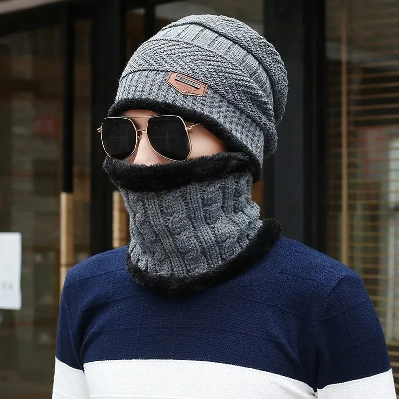 winter wool cap two-piece winter warm set