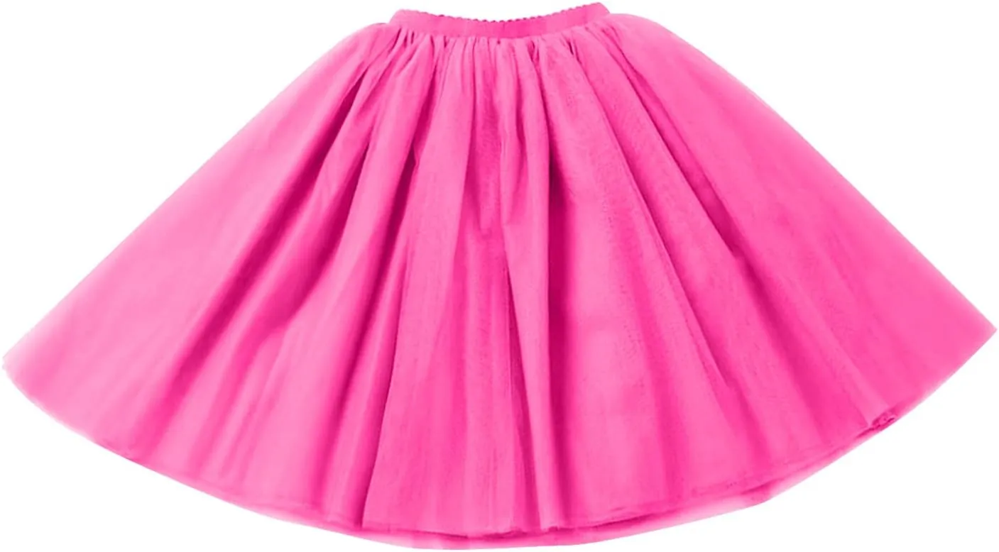 Women's A-Line High Waisted Midi Skirt Women's Tulle Skirt Short Gown Ballet Dance Dress Evening Hoop Skirt