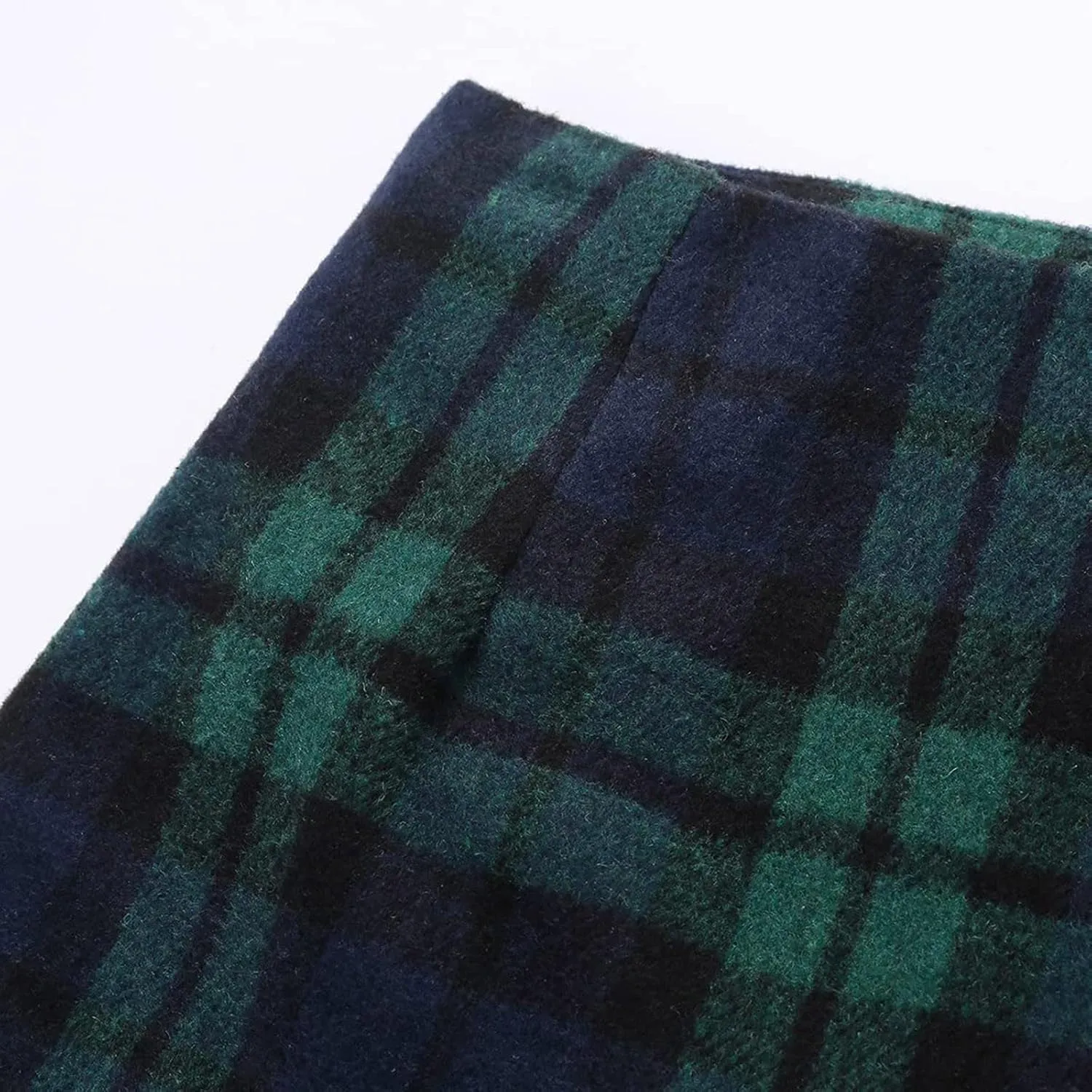 Women's Casual Strech High Waist Corduroy Skirt Fall Bodycon A Line Plaid Pencil Mini Skirt