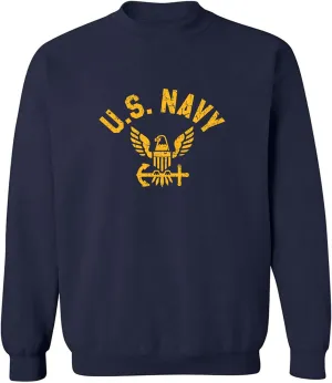 zerogravitee U.S. Navy Vintage Arch Logo with gold ink Crewneck Sweatshirt