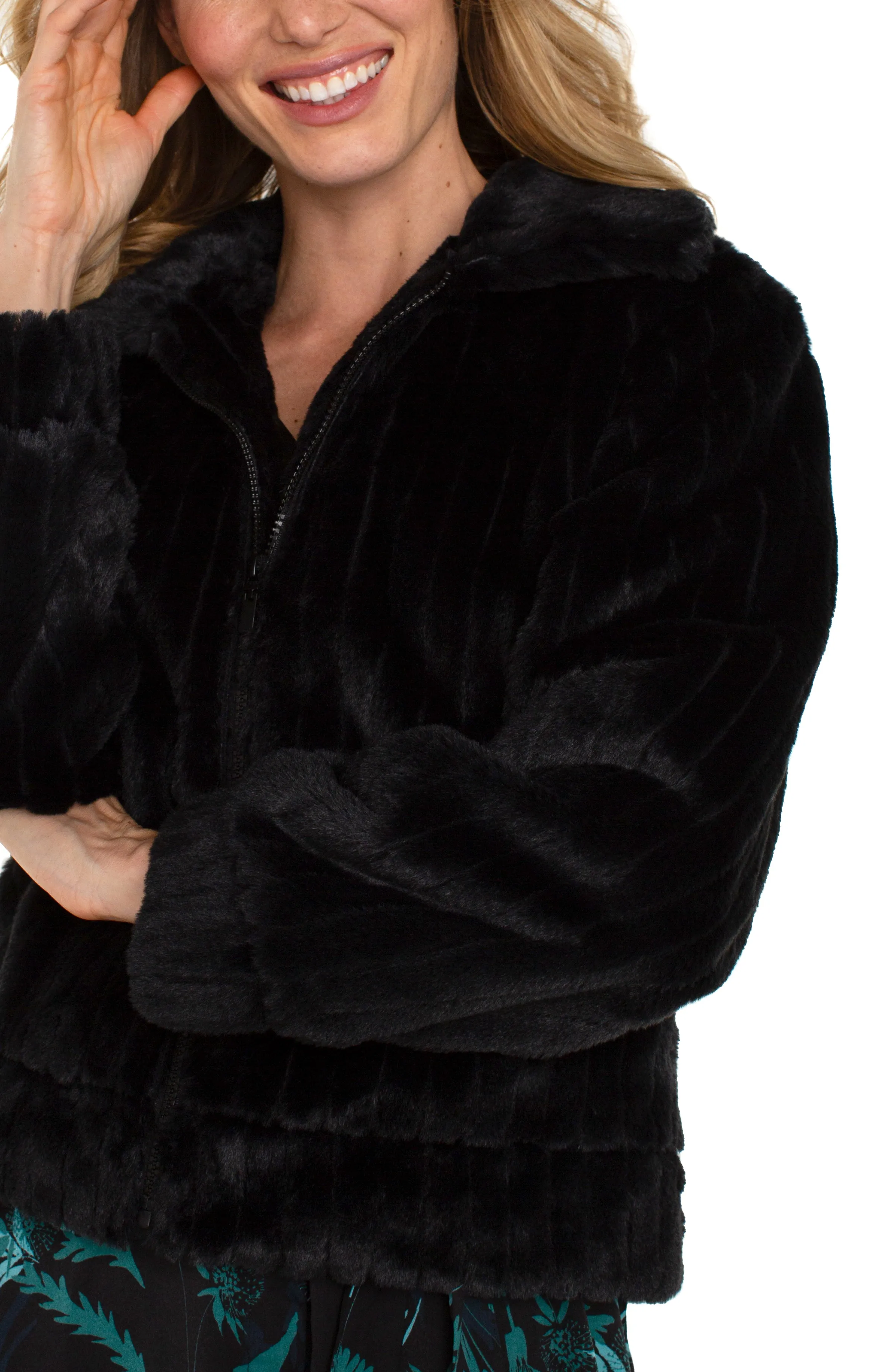 Zip Up Fur Jacket